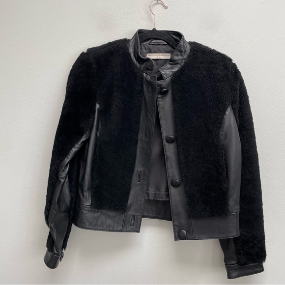 What goes around comes around leather shearling jacket size medium - Picture 1 of 9